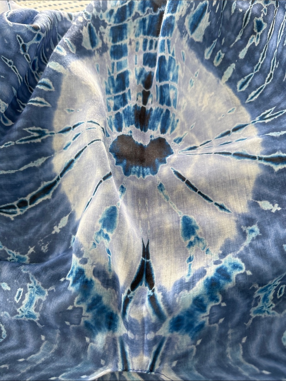 Blue Tie-Dye Sheer Kimono Cover-Up - Picture 4 of 4